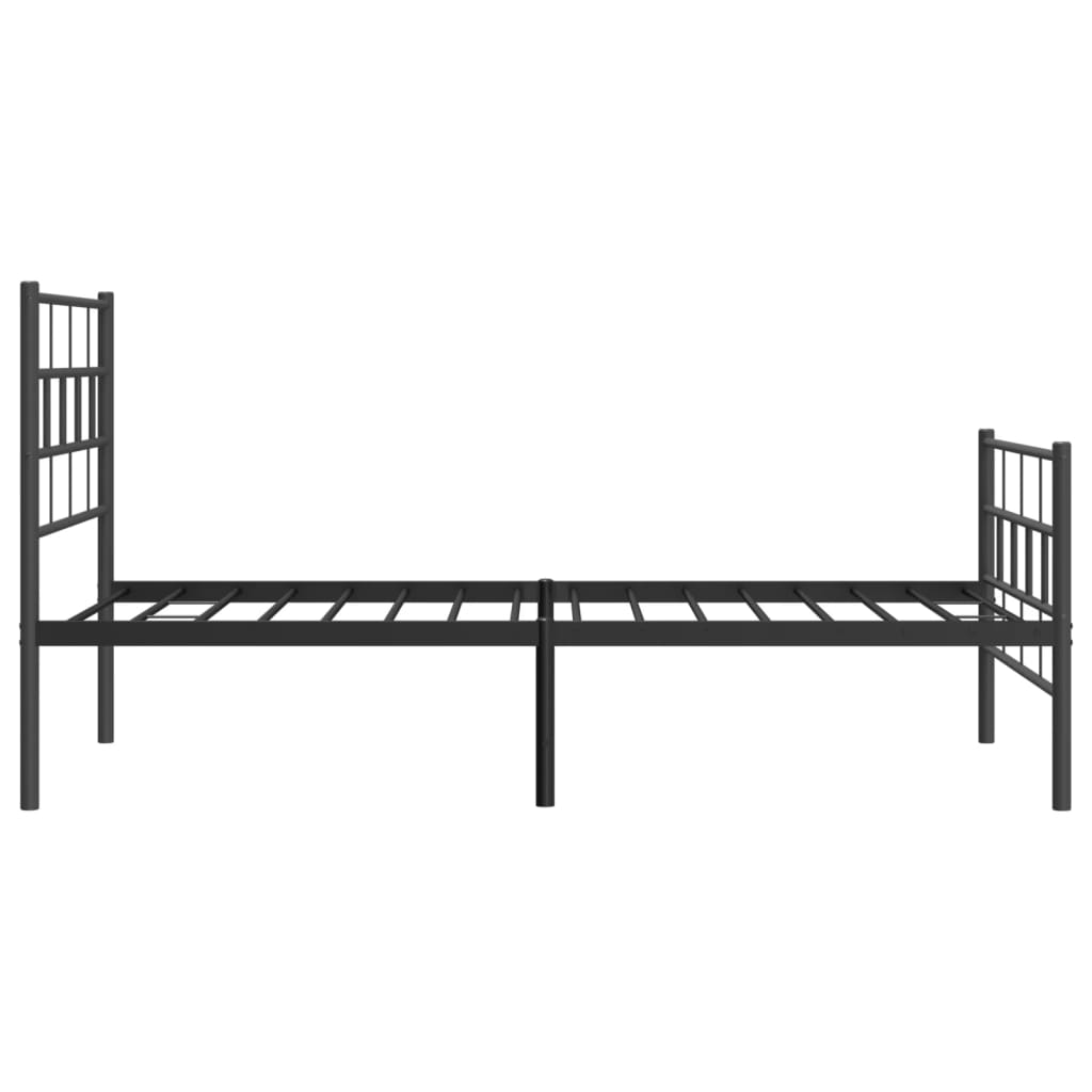 vidaXL Estructura cama sin colchón con estribo metal negro 100x200 cm