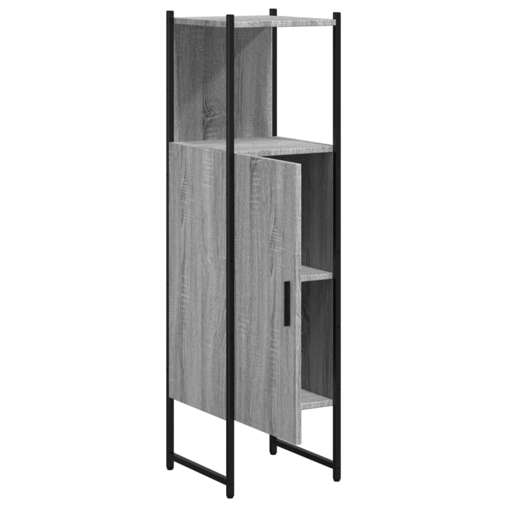 vidaXL Armario de baño madera de ingeniería gris Sonoma 33x33x120,5 cm