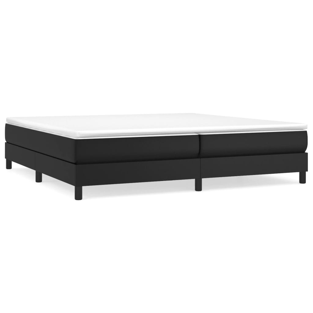 vidaXL Cama box spring con colchón cuero sintético negro 200x200 cm