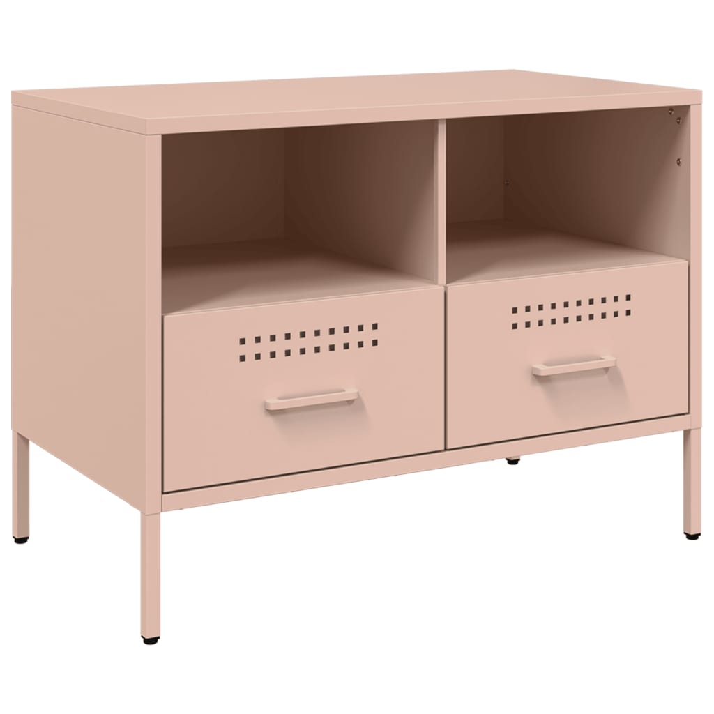 vidaXL Mueble para TV acero rosa 68x39x50,5 cm