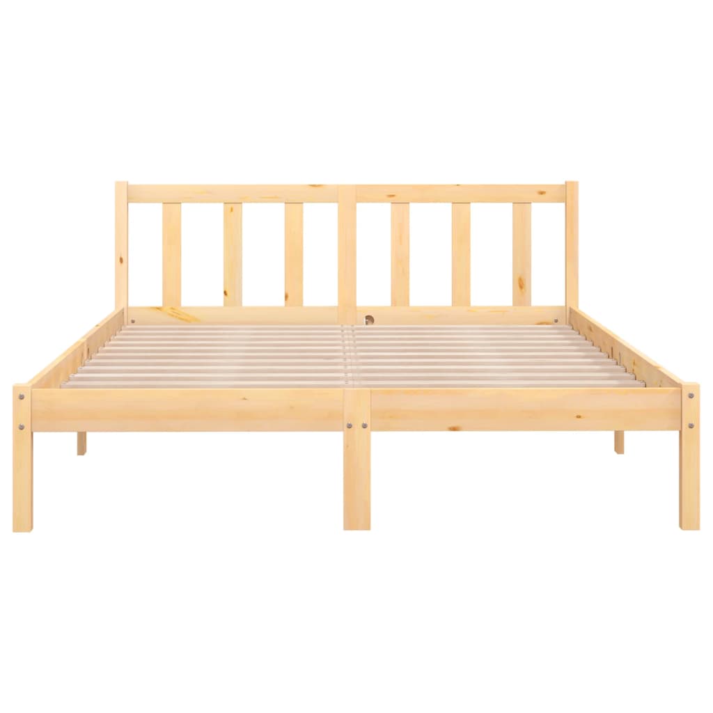 vidaXL Estructura de cama madera maciza de pino 135x190 cm