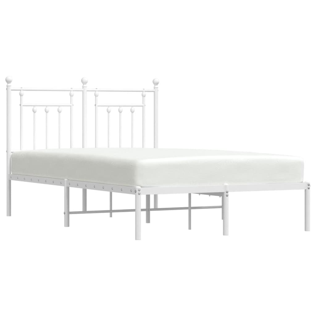 vidaXL Estructura cama sin colchón con cabecero metal blanco 120x190cm