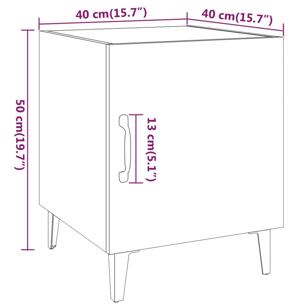 vidaXL Mesitas de noche 2 uds madera contrachapada gris Sonoma