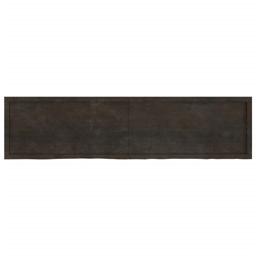 vidaXL Estante pared madera roble tratada marrón oscuro 200x50x(2-6)cm