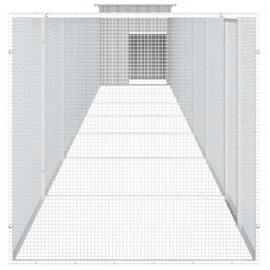 vidaXL Gallinero de acero galvanizado gris 700x91x100 cm