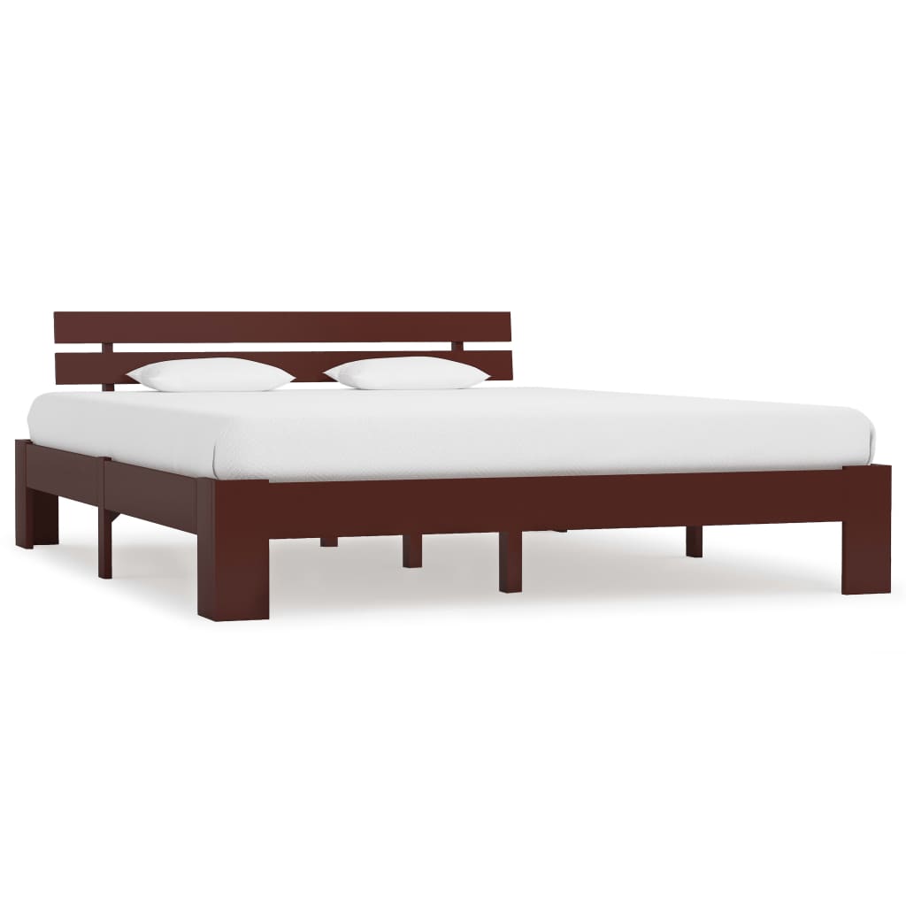 vidaXL Estructura cama sin colchón madera pino marrón oscuro 160x200cm