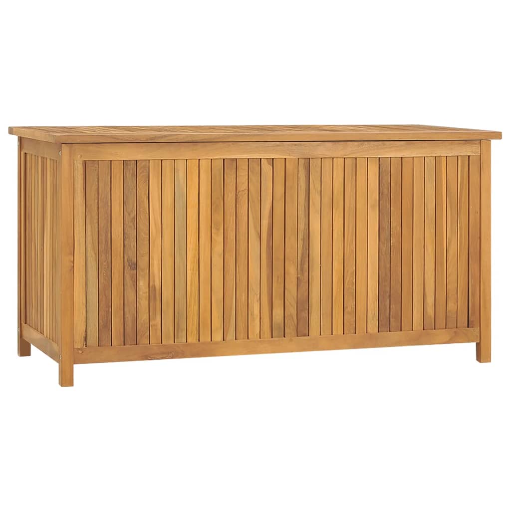 vidaXL Baúl de jardín madera maciza de teca 114x50x58 cm