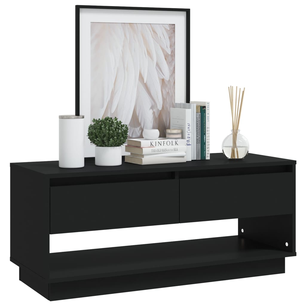 vidaXL Mueble para TV madera contrachapada negro 102x41x44 cm