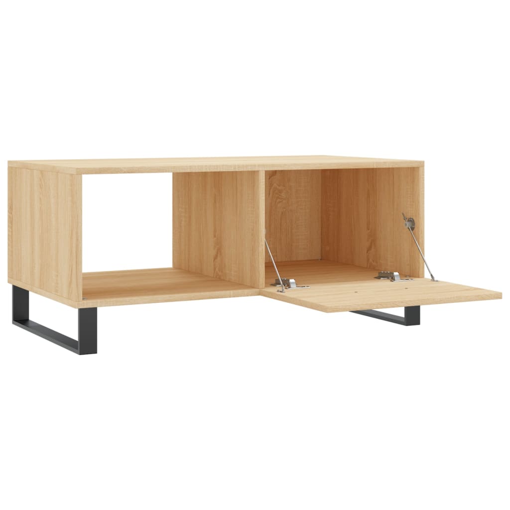 vidaXL Mesa de centro madera contrachapada roble Sonoma 90x50x40 cm