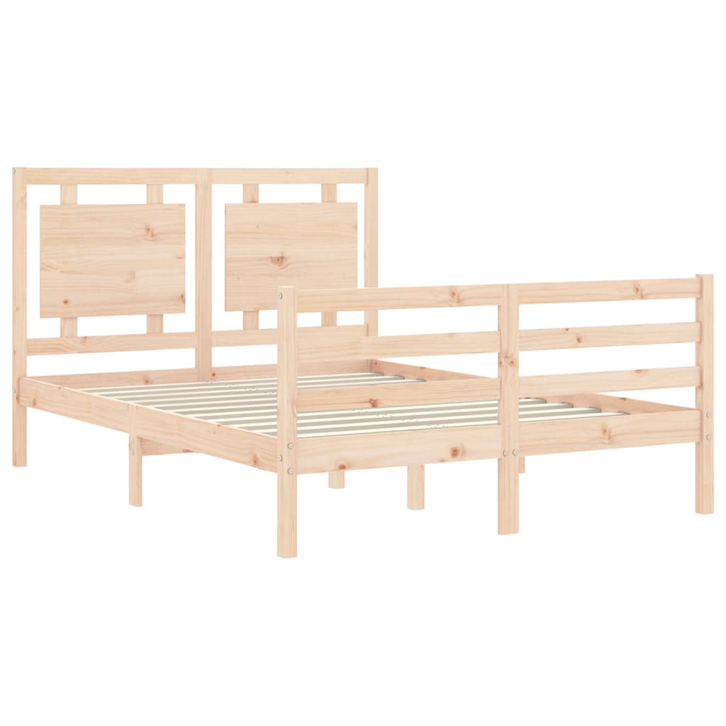 vidaXL Estructura de cama con cabecero madera maciza 140x200 cm