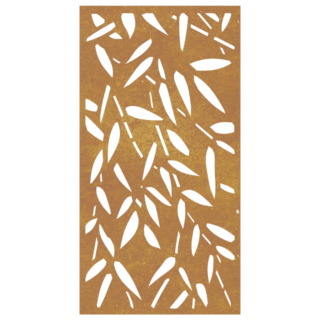 vidaXL Adorno de pared jardín acero corten diseño hoja bambú 105x55 cm