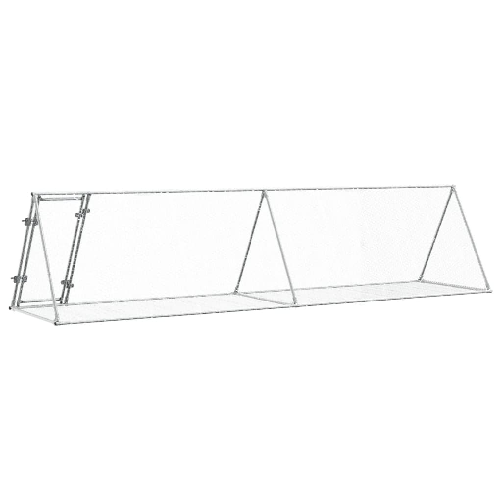 vidaXL Jaula para conejos acero galvanizado plateado 400x105x91 cm