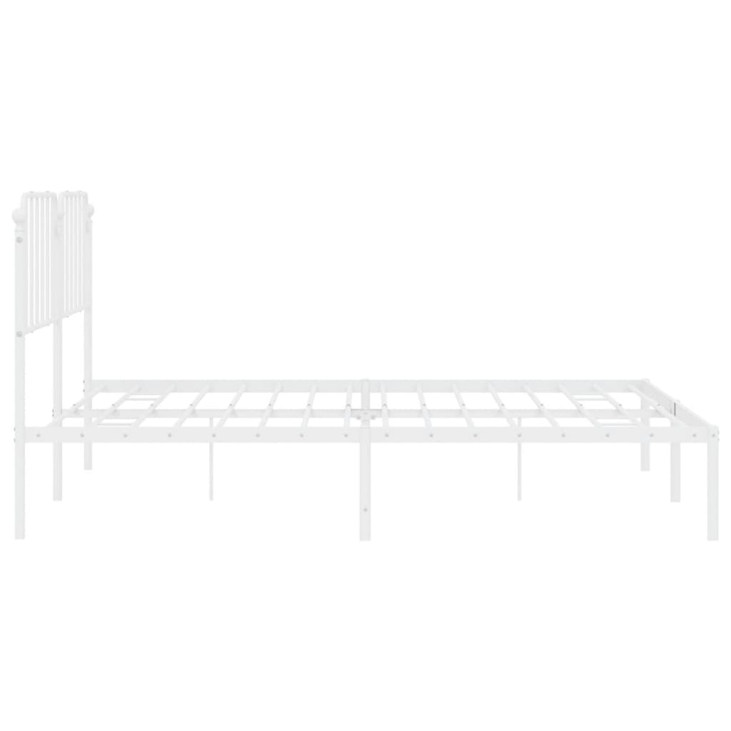 vidaXL Estructura cama sin colchón con cabecero metal blanco 193x203cm