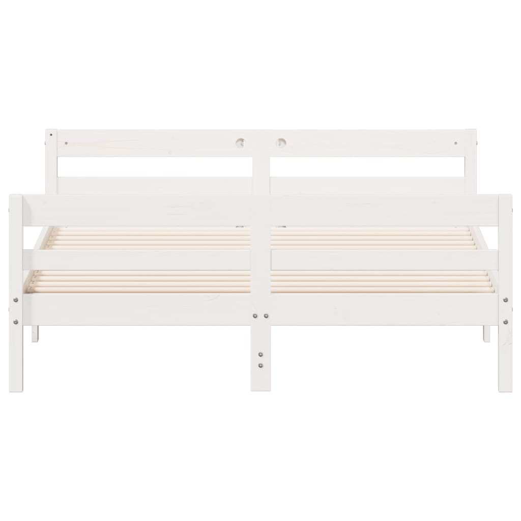 vidaXL Estructura de cama sin colchón madera de pino blanca 140x200 cm