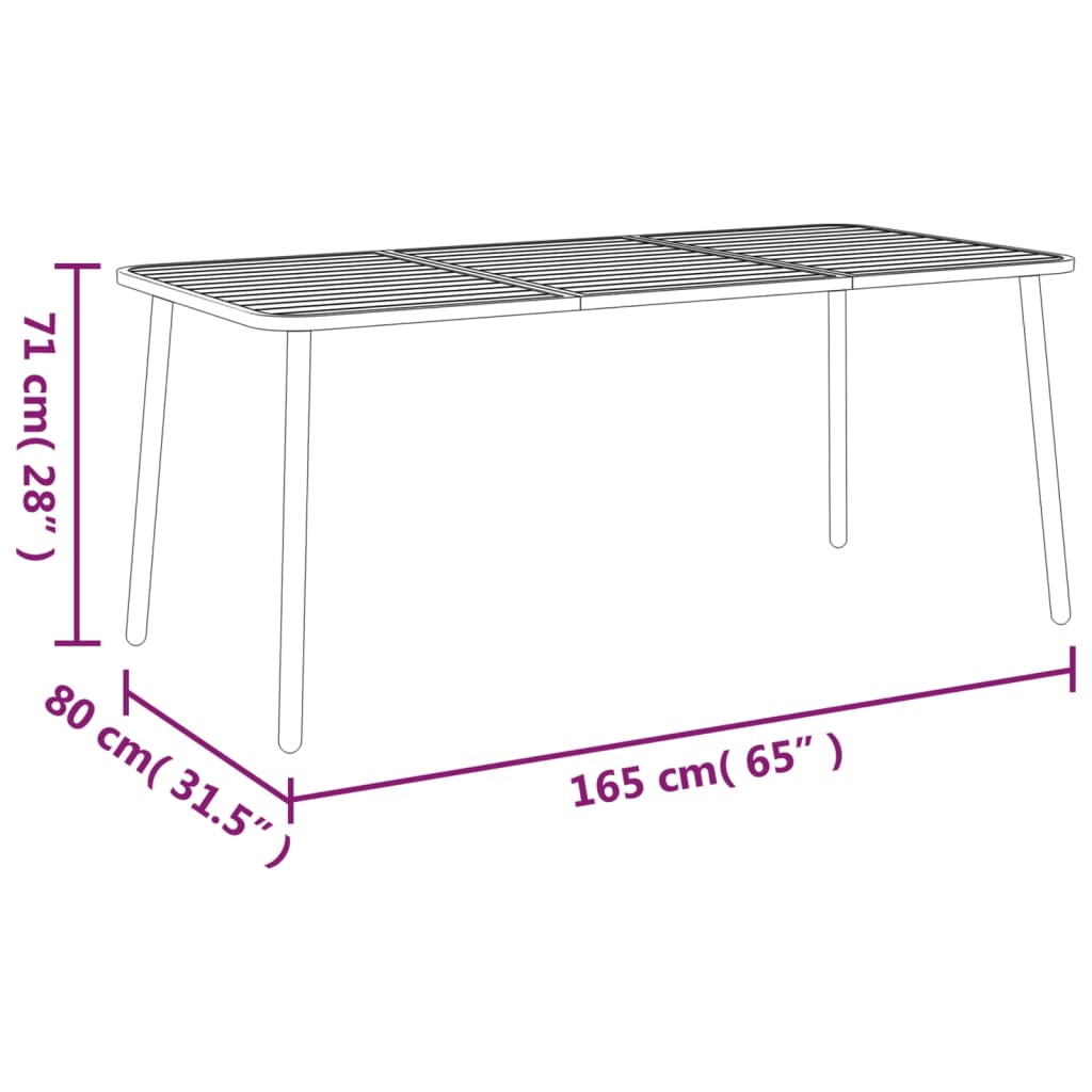 vidaXL Juego de comedor de jardín 7 piezas acero gris antracita