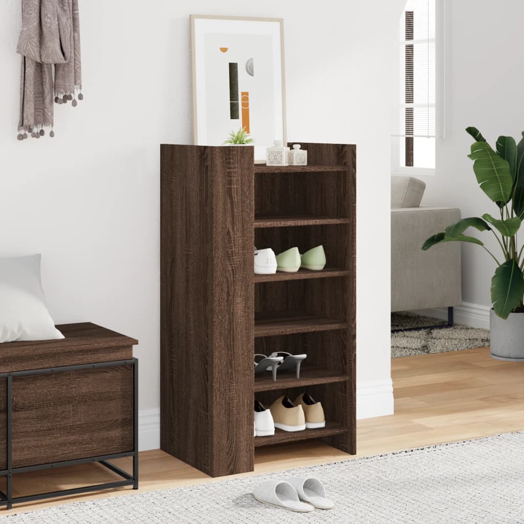 vidaXL Mueble zapatero madera de ingenería marrón roble 52x37,5x100 cm