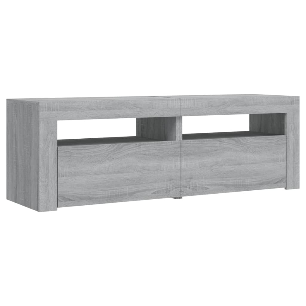 vidaXL Mueble de TV con luces LED gris Sonoma 120x35x40 cm