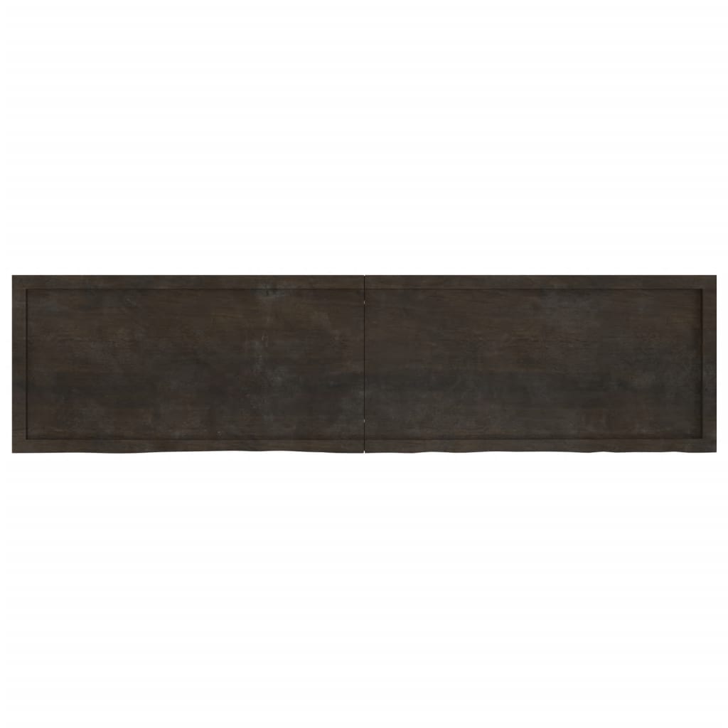 vidaXL Estante pared madera roble tratada marrón oscuro 200x50x(2-4)cm