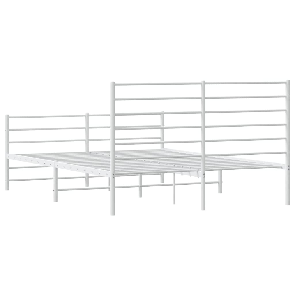 vidaXL Estructura cama sin colchón con estribo metal blanco 140x190 cm