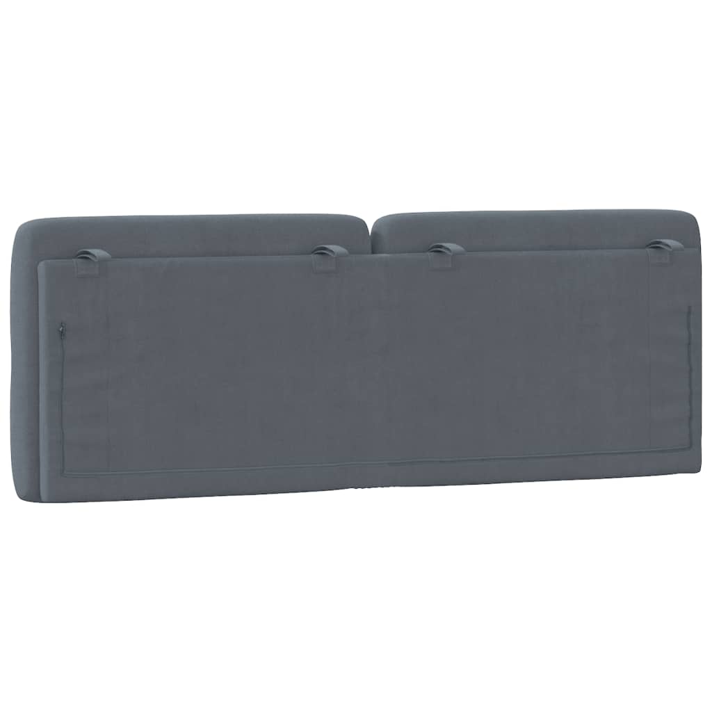 vidaXL Cabecero de cama acolchado terciopelo gris oscuro 140 cm