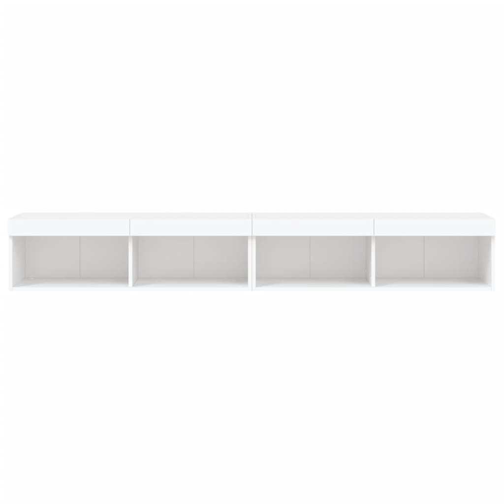 vidaXL Muebles de TV con luces LED 2 uds blanco 100x30x30 cm