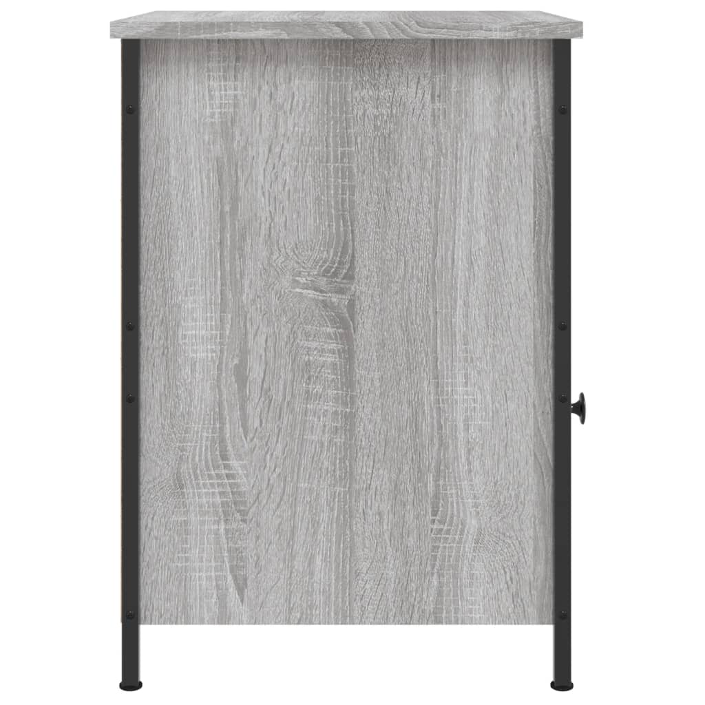 vidaXL Mesitas de noche 2 uds madera contrachapada gris 40x42x60 cm