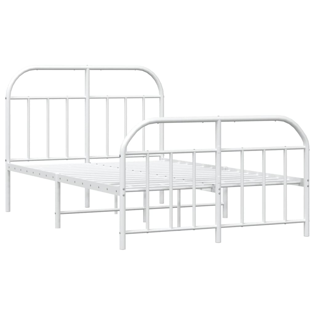 vidaXL Estructura cama sin colchón con estribo metal blanco 120x200 cm