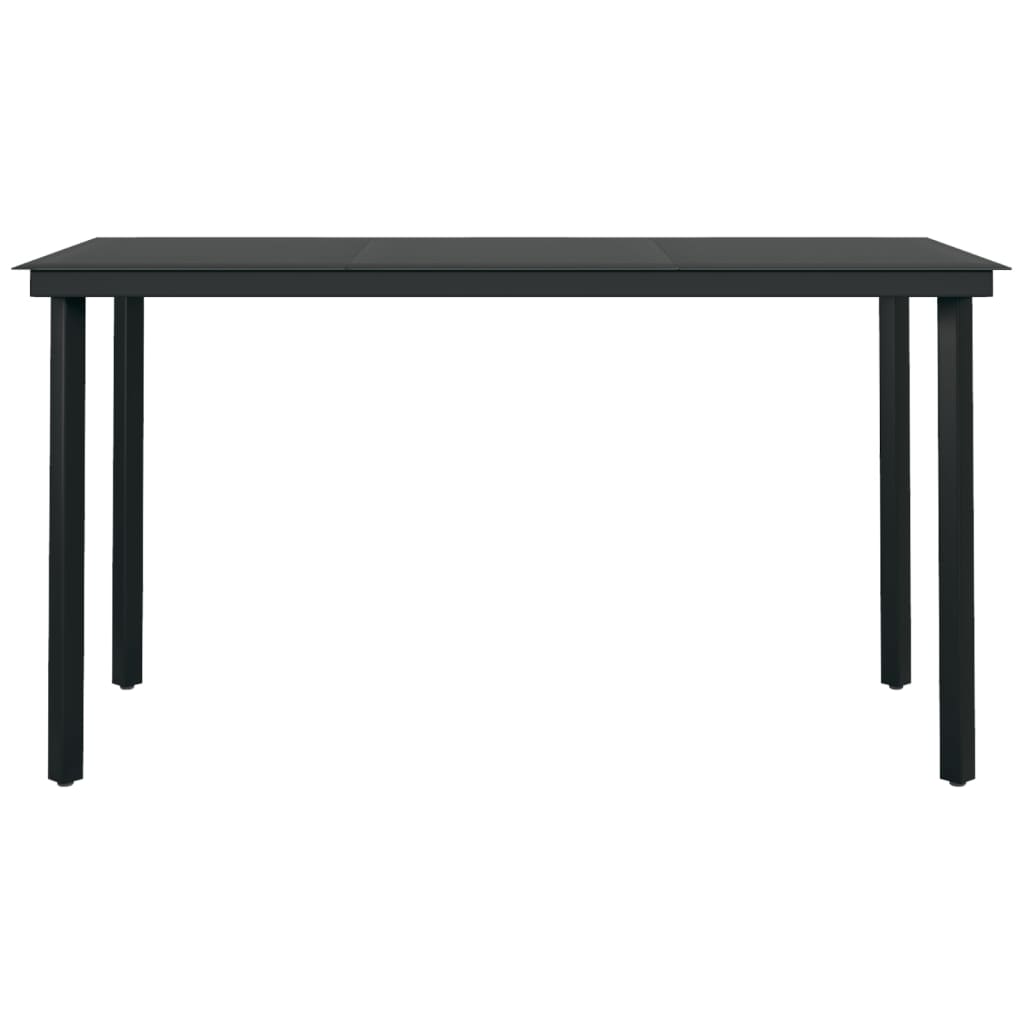 vidaXL Juego de comedor de jardín 5 piezas con cojines negro