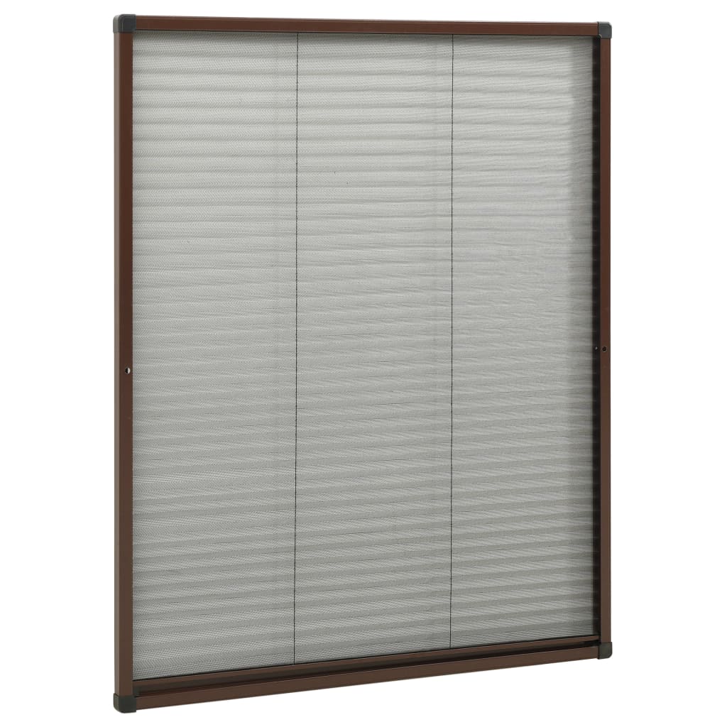 vidaXL Mosquitera plisada para ventanas aluminio marrón 60x80cm