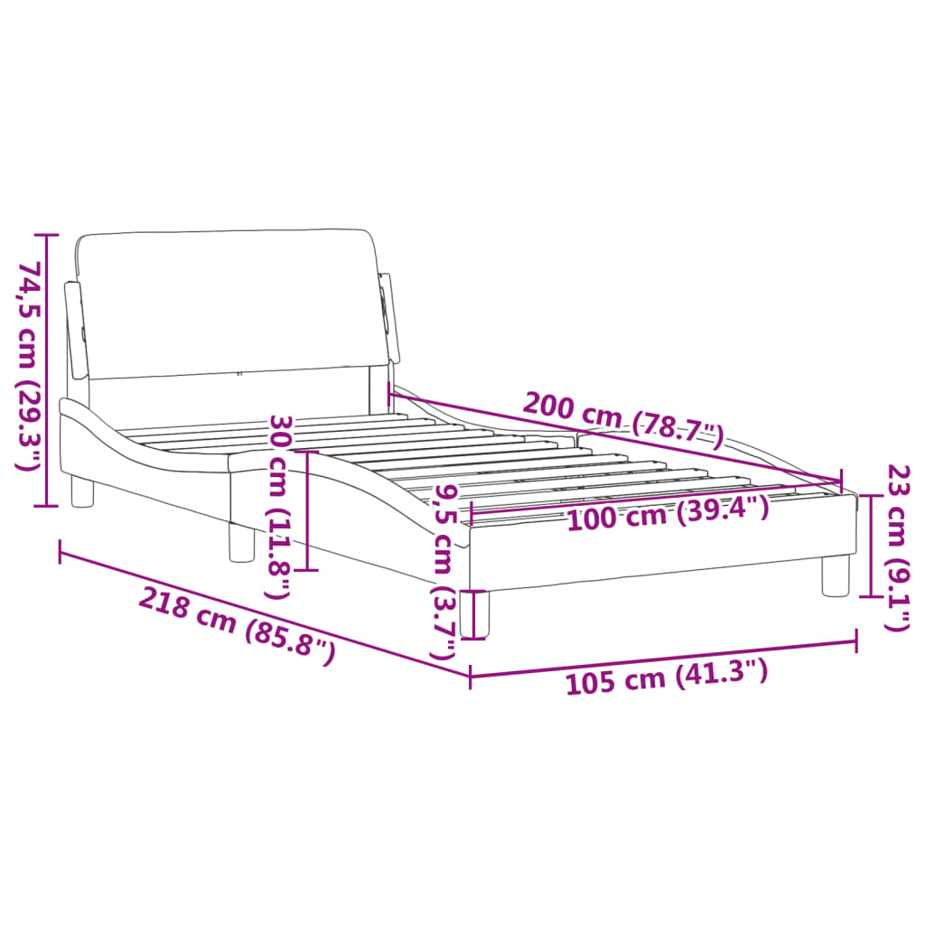 vidaXL Estructura de cama con cabecero cuero sintético negro y blanco