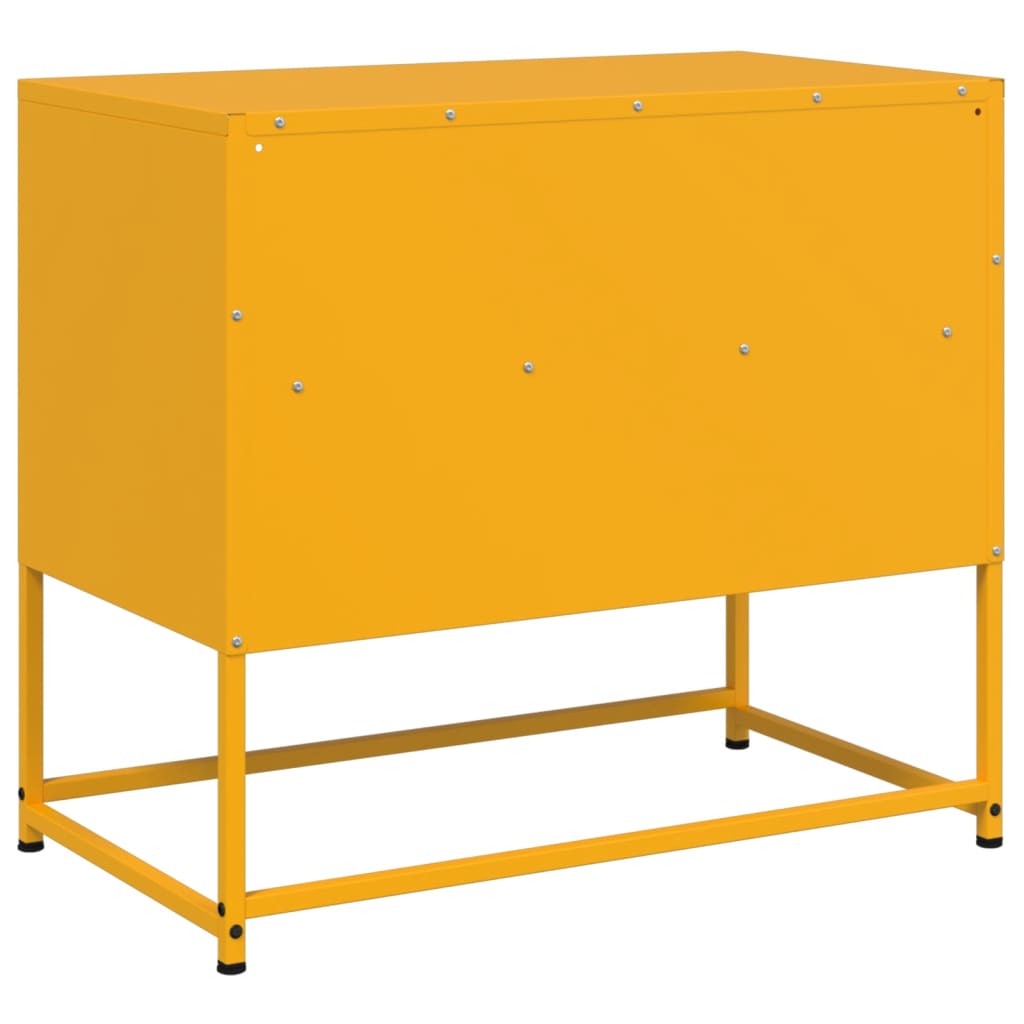 vidaXL Mueble para TV de acero amarillo mostaza 68x39x60,5 cm