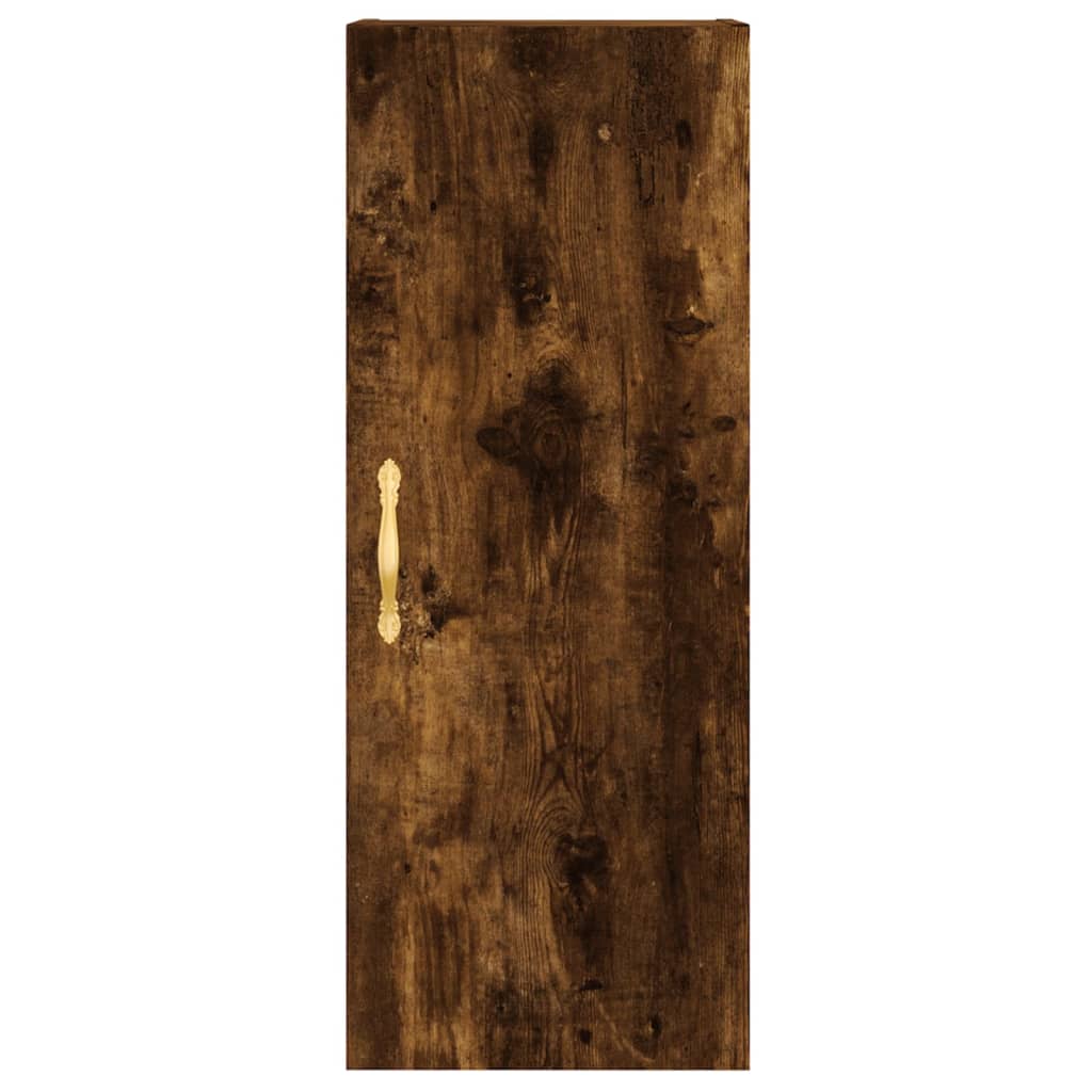 vidaXL Aparador de madera contrachapada roble ahumado 34,5x34x180 cm