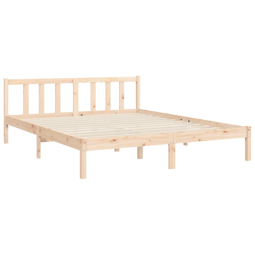 vidaXL Estructura de cama con cabecero madera maciza 160x200 cm