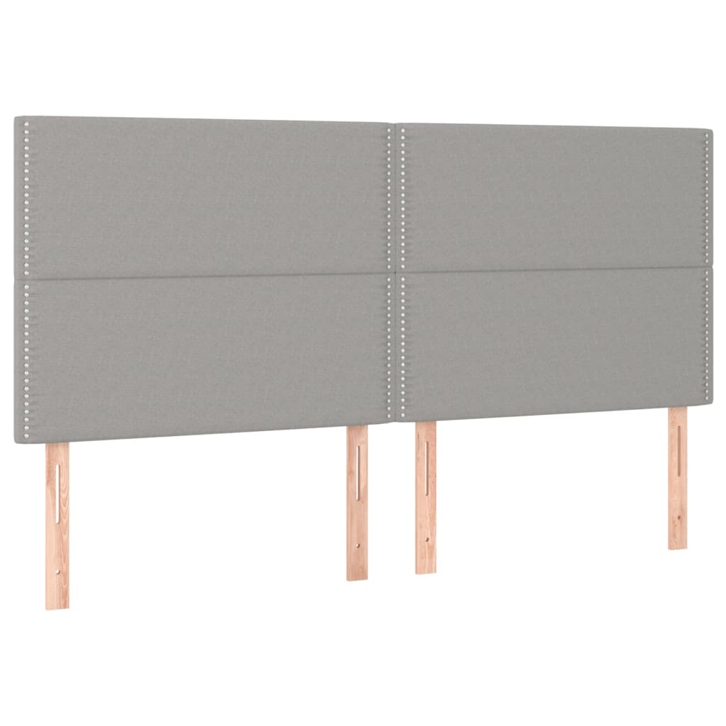 vidaXL Cama box spring con colchón tela gris claro 160x200 cm