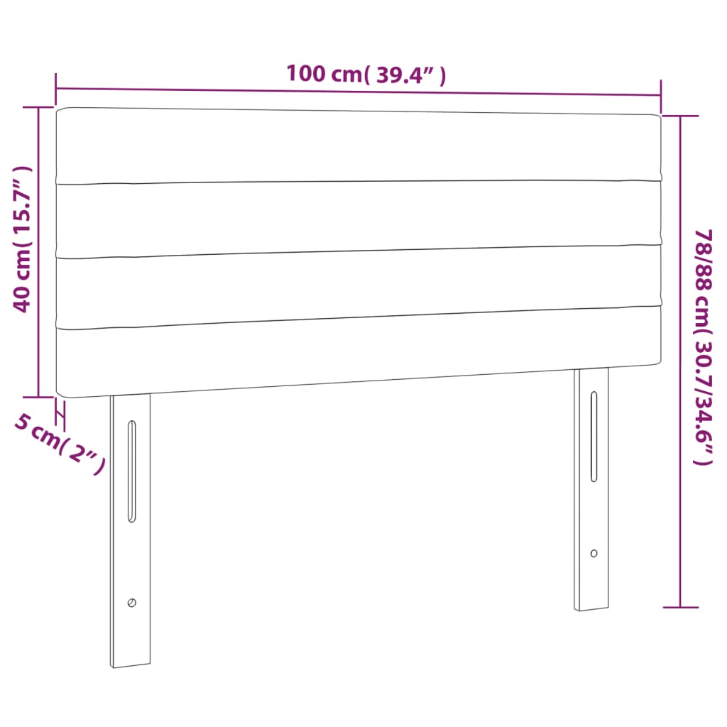 vidaXL Cabecero con LED de tela marrón oscuro 100x5x78/88 cm