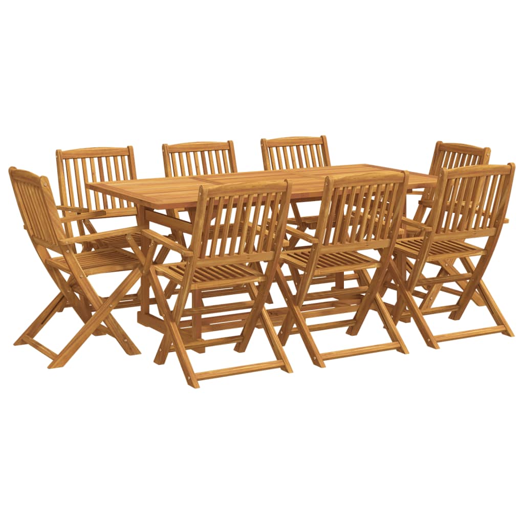 vidaXL Juego comedor de jardín 9 pzas madera maciza acacia 180x90x75cm