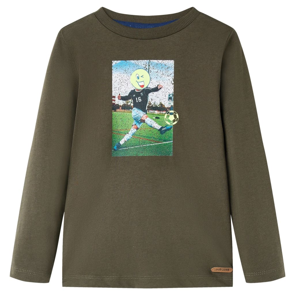 Camiseta infantil con manga larga caqui 116