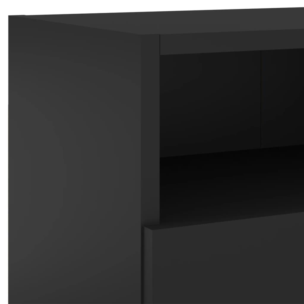 vidaXL Muebles de pared TV 2 uds madera ingeniería negro 80x30x30 cm