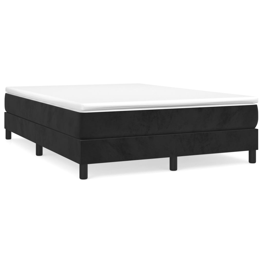 vidaXL Cama box spring con colchón terciopelo negro 140x200 cm