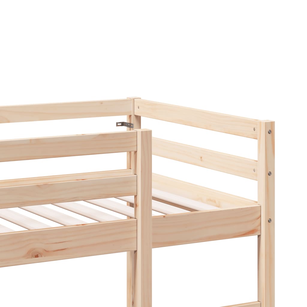 vidaXL Estructura de cama alta con escritorio madera de pino 90x200 cm