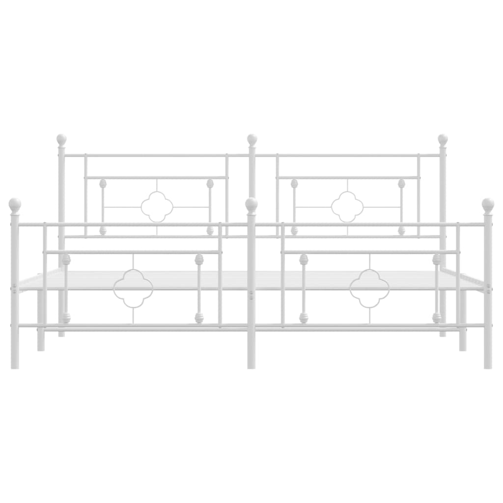 vidaXL Estructura cama sin colchón con estribo metal blanco 180x200 cm