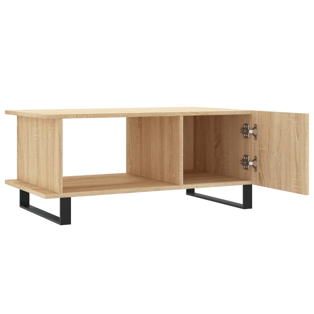 vidaXL Mesa de centro madera contrachapada roble Sonoma 90x50x40 cm