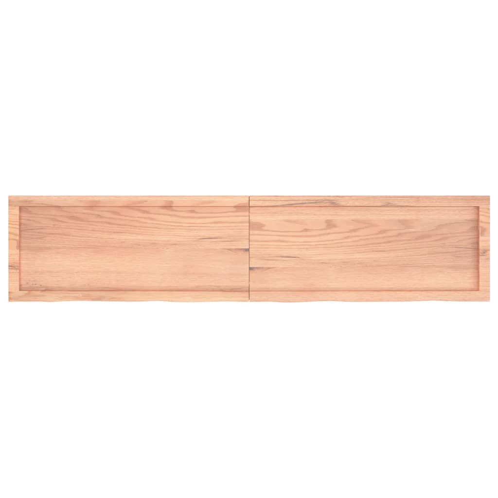 vidaXL Encimera baño madera maciza tratada marrón claro 180x40x(2-4)cm