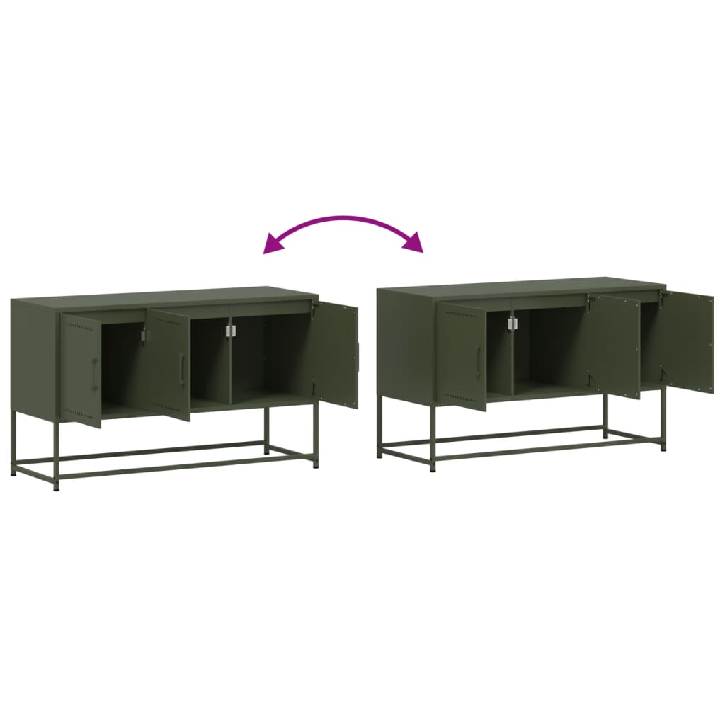 vidaXL Mueble para TV de acero verde oliva 100,5x39x60,5 cm