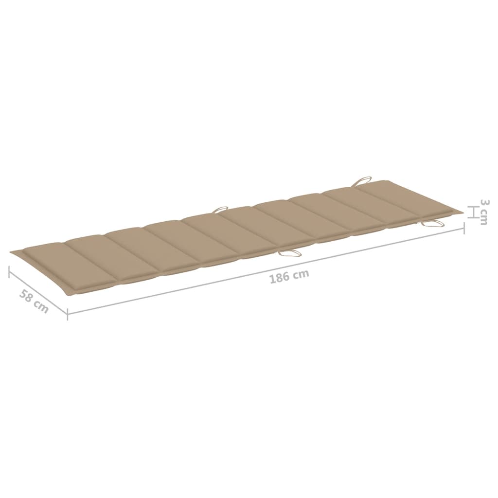 vidaXL Tumbonas 2 unidades con mesa y cojines madera maciza de acacia