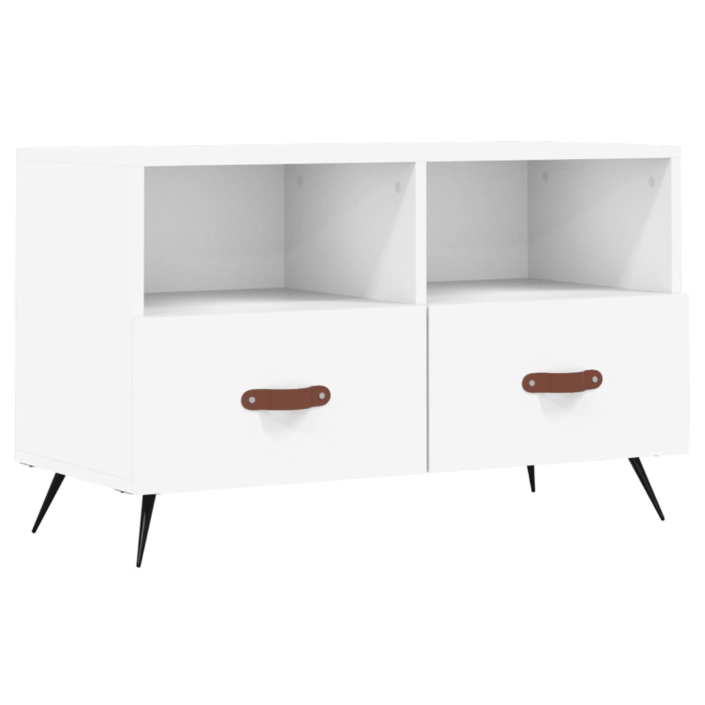 vidaXL Mueble para TV madera contrachapada blanco 80x36x50 cm