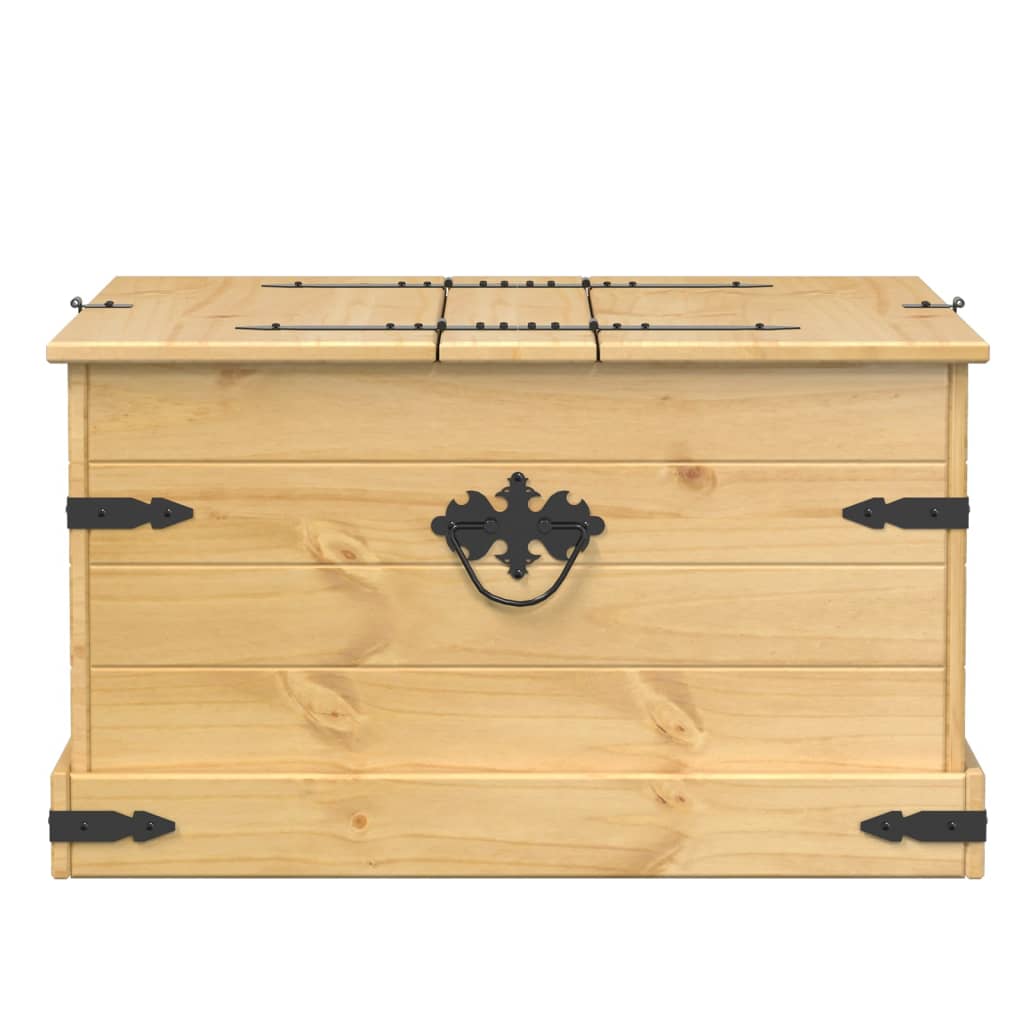 vidaXL Caja de almacenaje Corona madera maciza de pino 78x78x45 cm