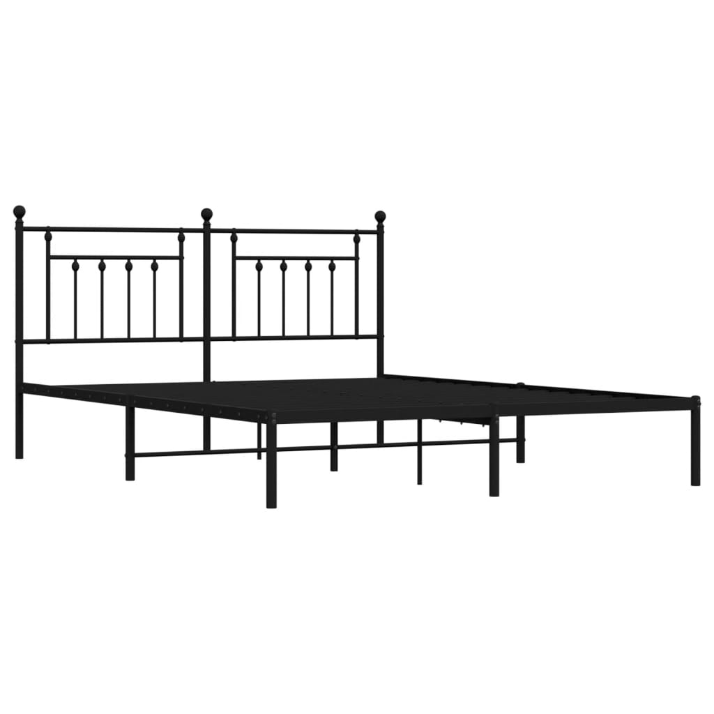 vidaXL Estructura cama sin colchón con cabecero metal negro 183x213 cm