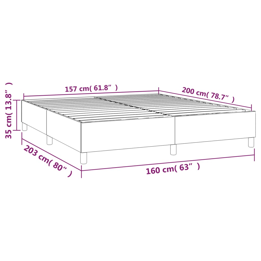 vidaXL Estructura de cama de tela gris oscuro 160x200 cm