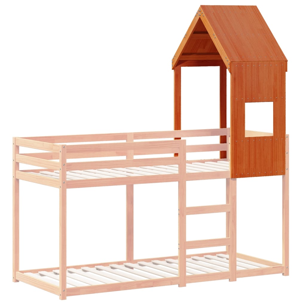 vidaXL Techo de cama infantil madera maciza pino marrón 55x84x132 cm